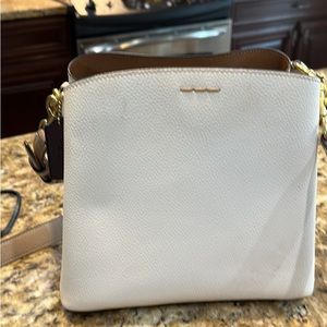 Coach shoulder bag, barely used. Bag is actually off white